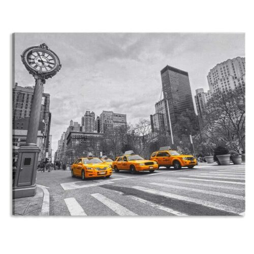 Canvas New York taxis op rij