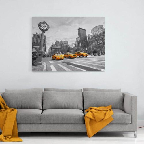 Canvas New York taxis op rij