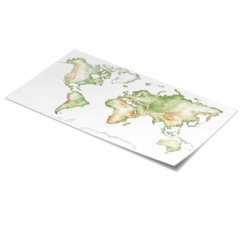 Tafelsticker Wereldkaart in detail